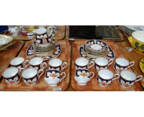 Royal Albert Crown china 'Royalty' design teaware to include: teacups and saucers, small plates, milk jug, sugar bowl, servin