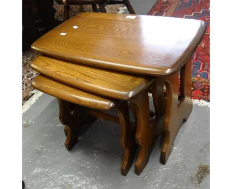 Mid century elm Ercol nest of three tables.  (B.P. 21% + VAT) 