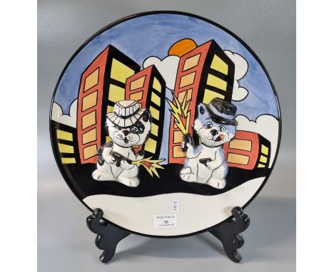 Lorna Bailey ceramic limited edition 'Roaring Twenties' charger, limited edition No. 39/100 with COA.  (B.P. 21% + VAT) 