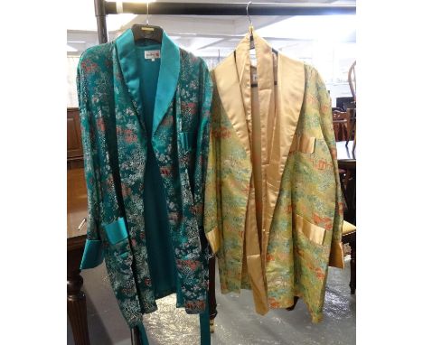 Two vintage Chinese embroidered dressing gowns or robes with 'Yue Hwa' labels. (2) (B.P. 21% + VAT)Good condition, no obvious