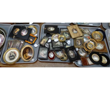 Large collection of miniature pictures and paintings mostly portrait miniatures, mostly prints but some originals to include: