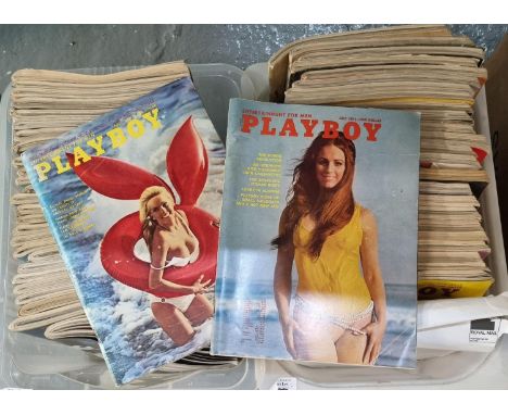 Two boxes of vintage 1970's Playboy magazines. (2)(B.P. 21% + VAT) 