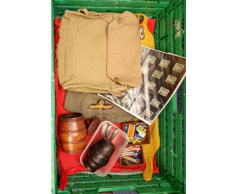 Twenty five WWII period Adolf Hitler stamps dated 39-45, German side cap with Eagle and Swastika original patch, military rib
