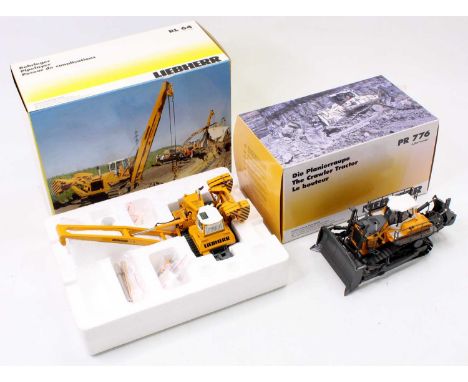 WSI and Nzg 1/50th scale boxed earth moving and construction diecast group, 2 boxed as issued examples to include NZG No.799 