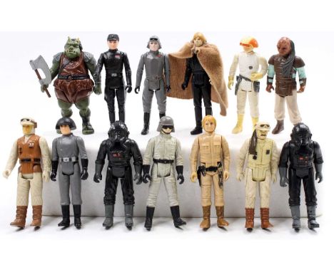 Palitoy/Kenner Star Wars figure group of 13 with examples including AT-AT Commander, Tie Fighter Pilot, Luke Skywalker Bespin