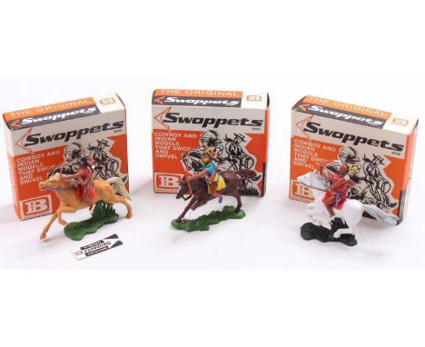 A Britains Swoppets boxed Indian figure group to include 2x No. 532 Indian Brave with bow mounted, and No. 534 Indian with bo