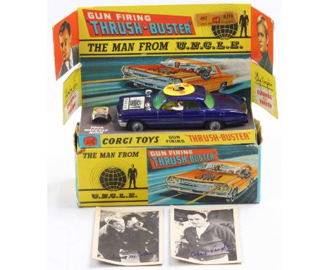 A Corgi Toys Man from UNCLE No. 497 gun firing Thrush-buster comprising blue body with yellow interior complete in the origin