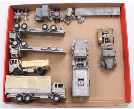 One tray containing a collection of mainly Alan Smith Automodels and similar white metal 1/48 and 1/50 scale part made road t