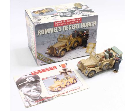 King and Country Limited Edition AK046 Rommels Desert Horch, housed in the original polystyrene packed box with leaflet