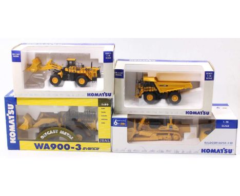 Universal Hobbies, Kyosho and Joal 1/50th scale Komatsu Construction vehicle group, to include Universal Hobbies HD605 Dump T