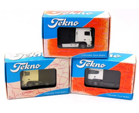 Tekno 1/50th scale boxed Road Haulage Tractor Unit boxed group, 3 examples to include Model 2100 DAF XF 105, a Model No.2000T