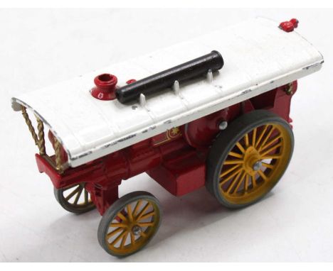 Matchbox Lesney Models of Yesteryear Y9 Fowler Showmans Engine comprising a red body, with a white roof, yellow spoked wheels