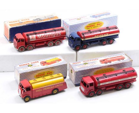 Dinky Toys boxed model group of 4 comprising No. 504 Foden 14 Ton "Mobilgas" Tanker (F-G,BG), No. 943 Leyland Octopus "ESSO" 