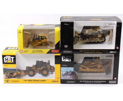 Norscot Scale Models 1/50th CAT Caterpillar construction vehicle group, 4 examples all in original boxes, to include No.55070