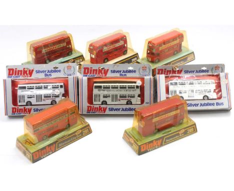 Eight boxed and bubble packed Dinky Toy Routemaster buses to include a No. 289 Esso Safety Grip Tyres Routemaster bus, togeth