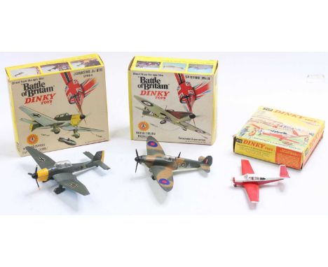 Dinky Toys boxed aircraft from the film "The Battle of Britain" comprising No. 719 Spitfire Mk.II in camouflage brown &amp; g