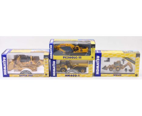 1st Gear/First Gear 1/50th scale boxed Komatsu Construction and Earth Moving diecast group, 4 boxed examples to include WB 14