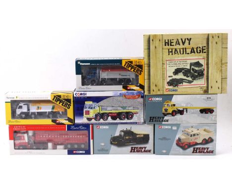 8 various boxed Corgi Heavy Haulage, Classics and Tippers 1/50th scale boxed diecast group, mixed as issued examples to inclu