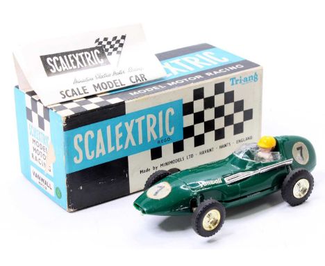 A Triang Scalextric Model Motor Racing No. C55 Vanwall Racing Car in green with racing number 7, sold in its original card bo