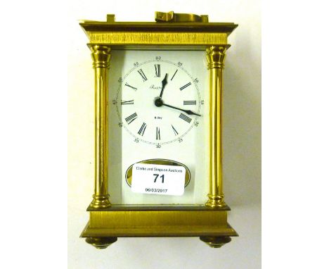 A modern brass cased eight day carriage clock 