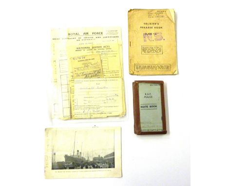An RAF WW2 photo album; together with RAF and army service documents