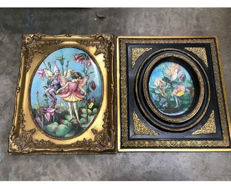 Two framed Minton fairy plaques, and further pictures and prints
