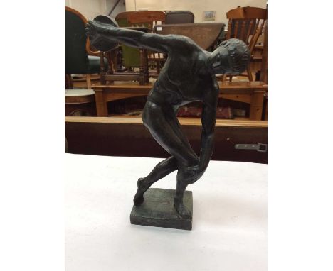 Bronzed model of a discus thrower