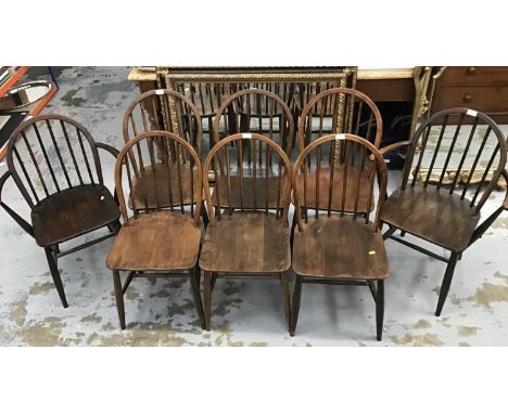 Set of eight stick back chairs