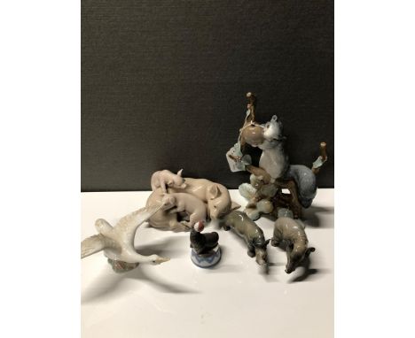 SIX LLADRO FIGURINES ALL SLIGHTLY DAMAGED