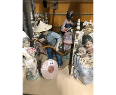 4 LLADRO FIGURINES ALL SLIGHTLY DAMAGED