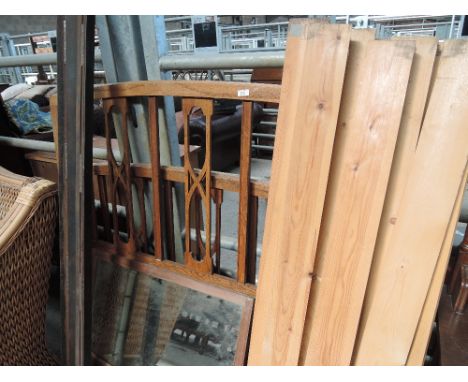 A vintage oak frame double bedstead