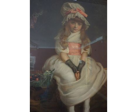 After Sir John Everett Millais "Portrait of a Girl" A Pair of Pears Prints, signed and dated 1879, 66cm x 46cm, in gilt frame