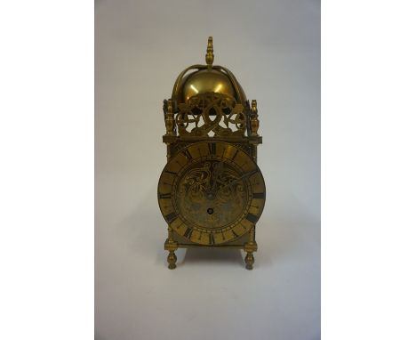 A 17th Century Style Brass Lantern Clock, 20th century, 32cm high
