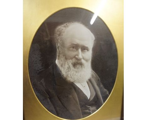 "Portrait of a Gentleman" Photographic Print, 36cm x 28cm, in a gilt gesso mount and heavy oak outer frame