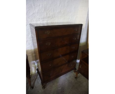 A Vintage Walnut Three Piece Bedroom Suite, Comprising of a dressing table, stool and chest of drawers, also with a similar b