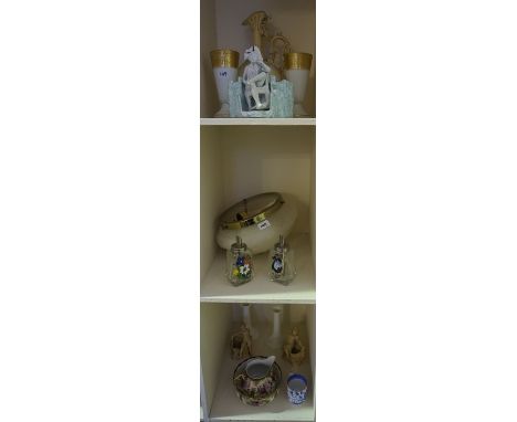 A Mixed Lot of Porcelain and Collectables, To include a porcelain ewer by Royal Vienna, a pair of Continental figures, a pair