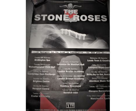 A rare Stone Roses Second Coming tour poster - this is an original and not many survived over the years , it has a little dam