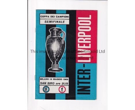 LIVERPOOL Programme for the away European Cup Semi-Final v Inter Milan 12/5/1965 Very good