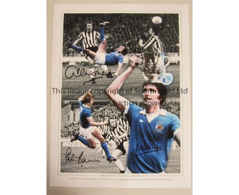 MANCHESTER CITY AUTOGRAPHS 1976 Colour 16 X 12 montage-edition of images of a 2-1 victory over Newcastle in the 1976 League C