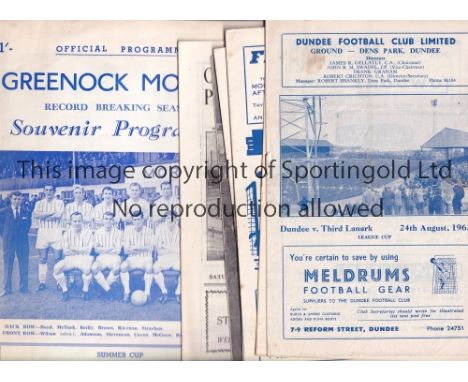 THIRD LANARK Ten away programmes for season 1963/4 including Dundee League Cup and 9 X League including Rangers and Greenock 
