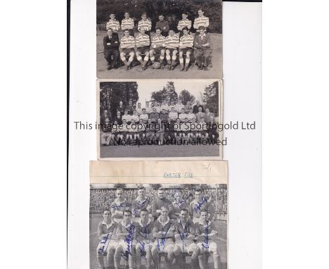 EXETER CITY AUTOGRAPHS A b/w magazine team group from season 1950/1 signed by all 11 players including Johnstone, Davey, Sing