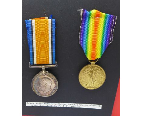 A WWI death plaque and WWI pair of medals to 357908 Pte. J.W. Swann L'Pool R., killed in action 30 November 1917 