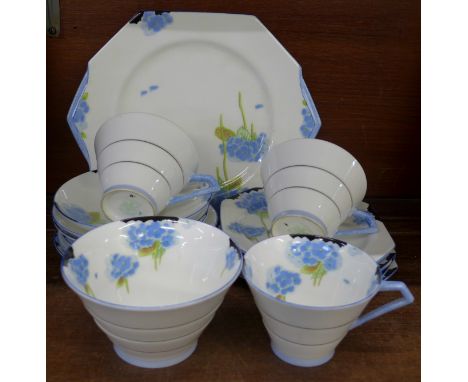 A Paragon Art Deco part tea service 
