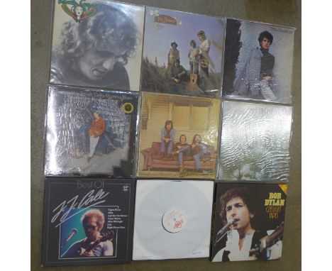 Six LP records and two LP box sets, Folk and Progressive, includes Bob Dylan, Tim Buckley, John Drummer Band, Crosby, Stills 