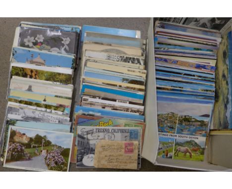 A box of postcards, vintage to modern 