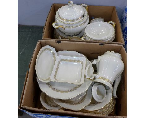 An Edelstein Bavaria tea and dinner service, comprising twelve dinner plates, twelve soup bowls, twenty-four side plates, twe