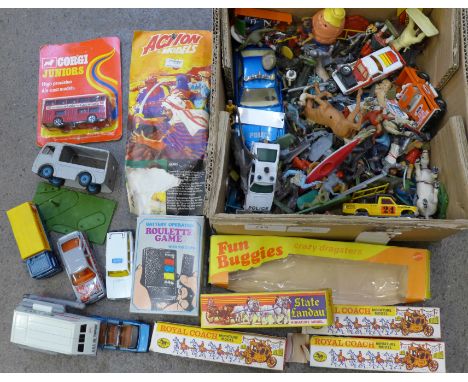 Vintage toy figures and die-cast vehicles 