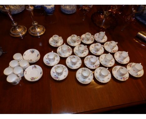 A set of 18 Royal Worcester 'Roanoke' pattern fluted coffee cans &amp; saucers, together with six Allertons coffee cans &amp;