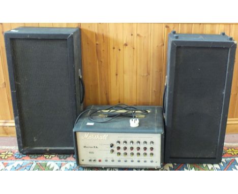 A Marshall Master P.A. 100 amplifier plus a pair of Goodmans 12" 50 amp speakers