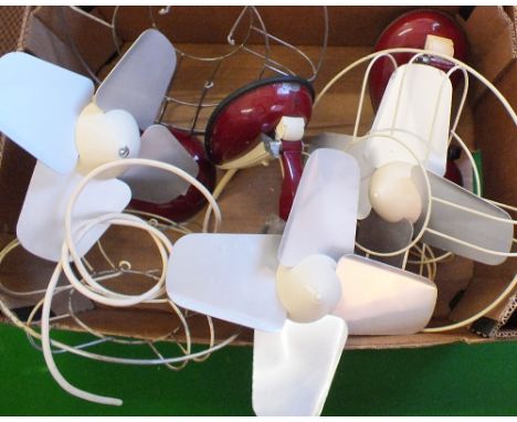 Three 220 volt electric fans, these items are sold as a collectors item only and have not been subject to an electrical safet